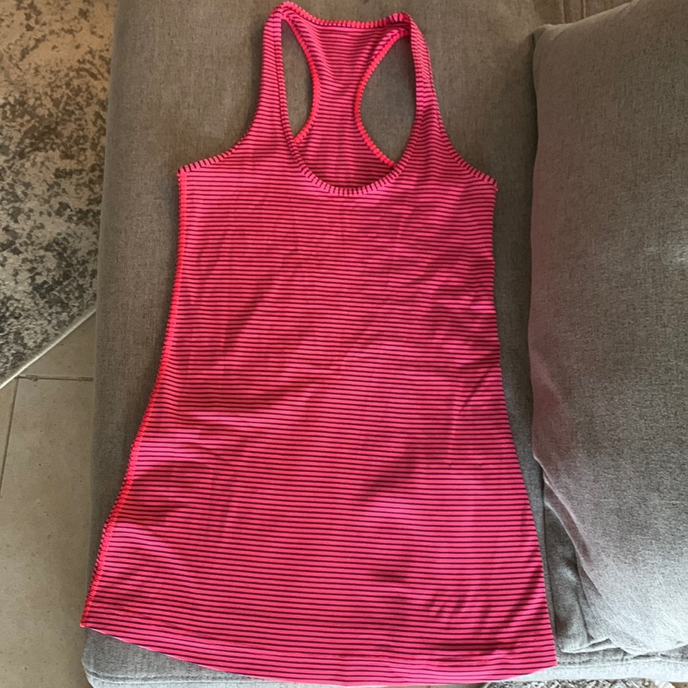 Lululemon size 4, pink and navy striped racerback